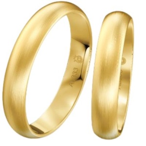 Schlichte Eheringe in Gelb- statt Weißgold