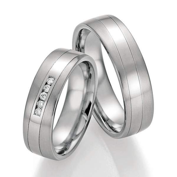 Trauringe Platin Plus Titan Brillant 86/10150