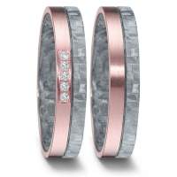 Trauringe Carbon grau Rotgold Brillant TitanFactory 52519 Trauringe Carbon grau Rotgold Brillant TitanFactory 52519