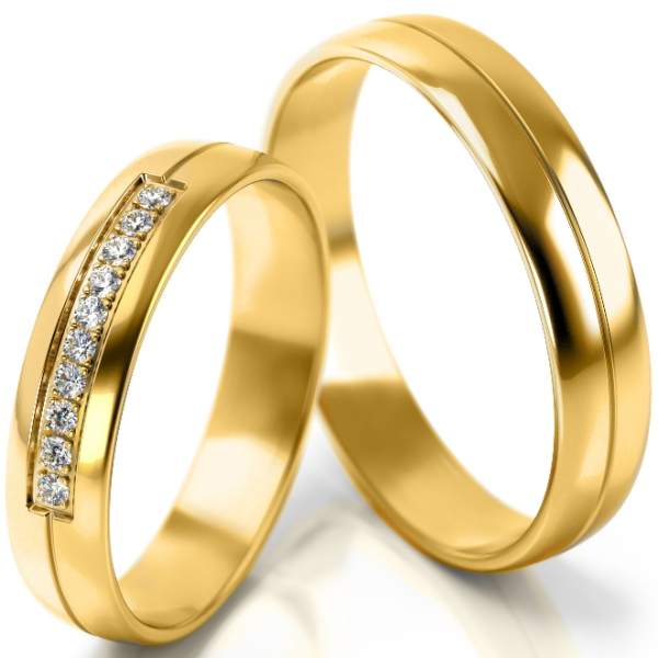 Trauringe Gelbgold (333) mit Brillant 0,1 ct.