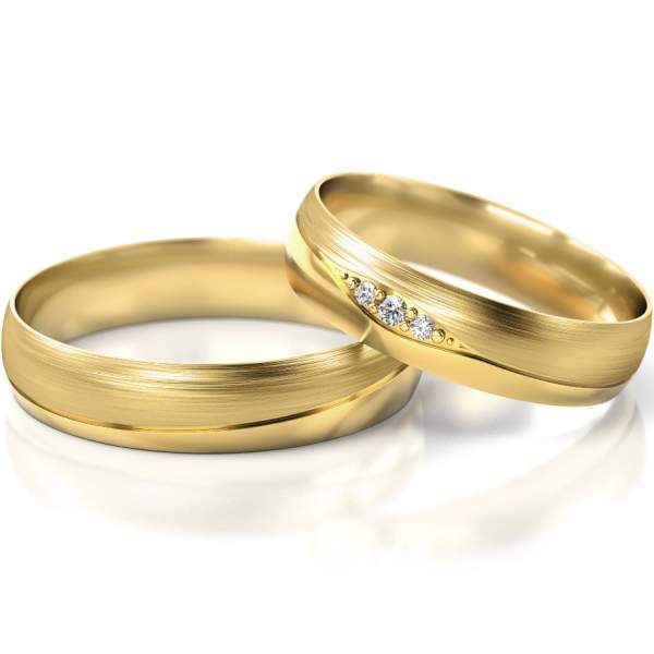Trauringe Gelbgold (333) mit Brillant 0,035 ct.
