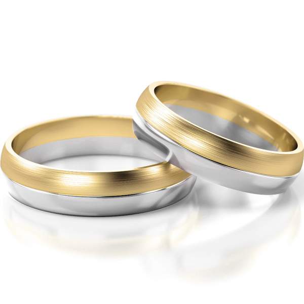 Trauringe Weissgold-Gelbgold (333) ohne Steine