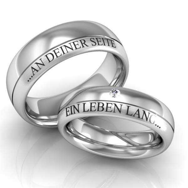 Verlobungsringe Silber Gravur Zirkonia ID249
