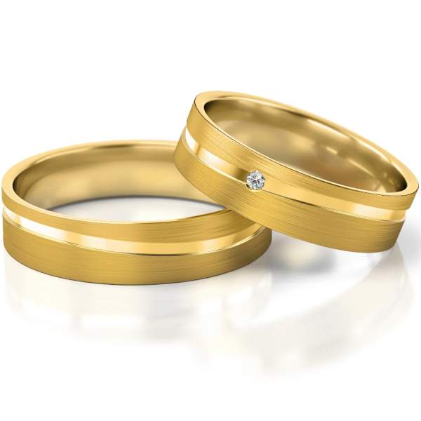 Trauringe Gelbgold (333) mit Brillant 0,015 ct.