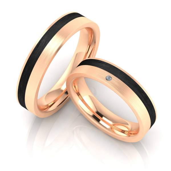 Trauringe Rotgold Carbon