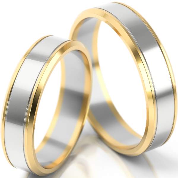 Trauringe Gelbgold-Weissgold (333) ohne Steine