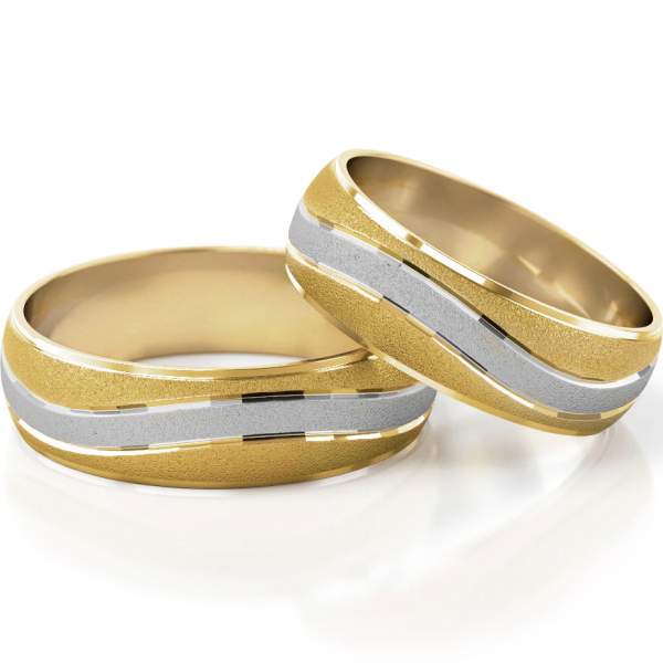 Trauringe Gelbgold-Weissgold (333) ohne Steine
