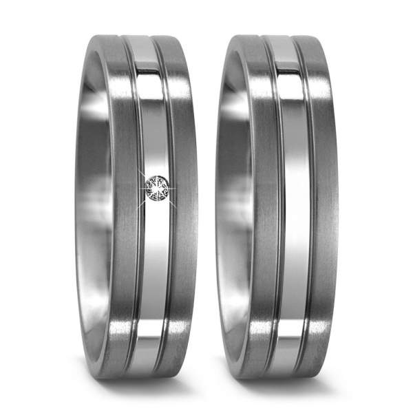 Trauringe Silber Brillanten Titan Factory 50963