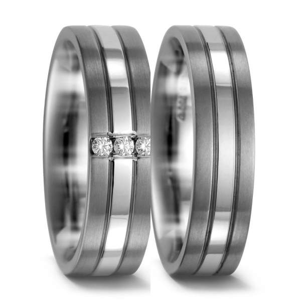 Trauringe Palladium Brillanten Titan Factory 50962