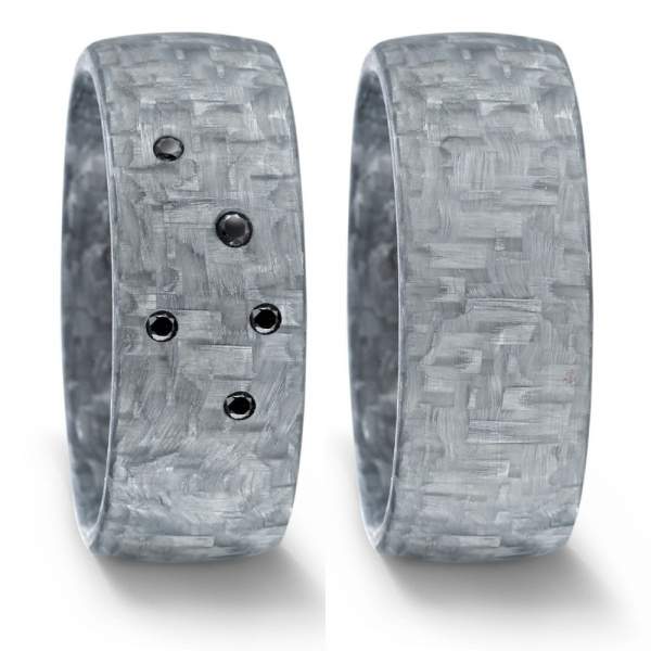 Trauringe Carbon grau Brillant TitanFactory 52522