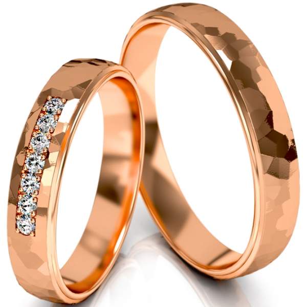 Trauringe Rotgold (333) mit Brillant 0,105 ct.