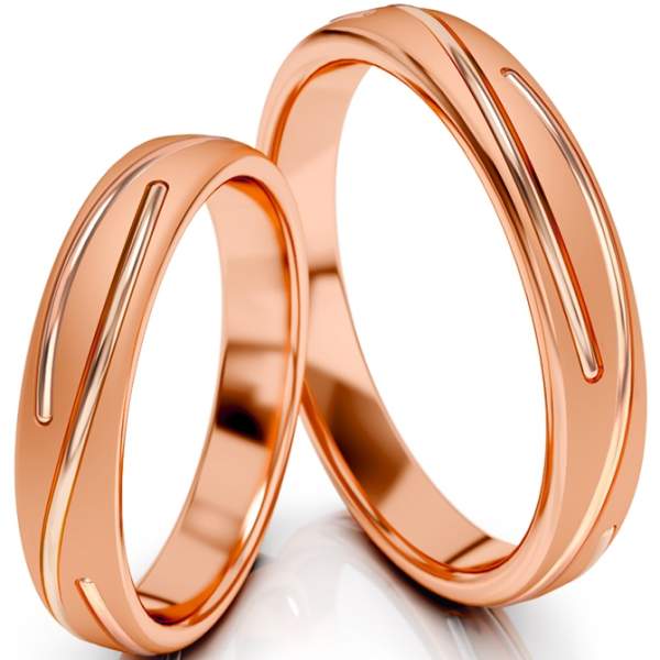 Trauringe Rotgold (333) ohne Steine