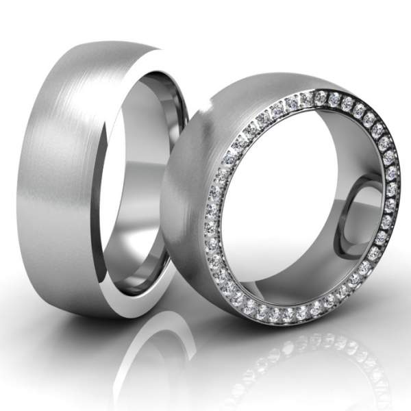 Weißgold Trauringe mit Brillanten ID638
