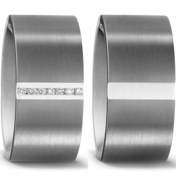 Trauringe Silber Brillant Titan Factory 50983