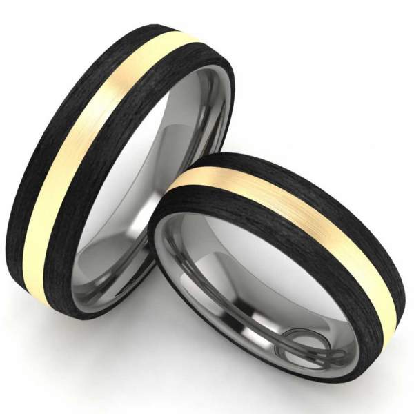Trauringe Carbon Titan Gelbgold TS1981