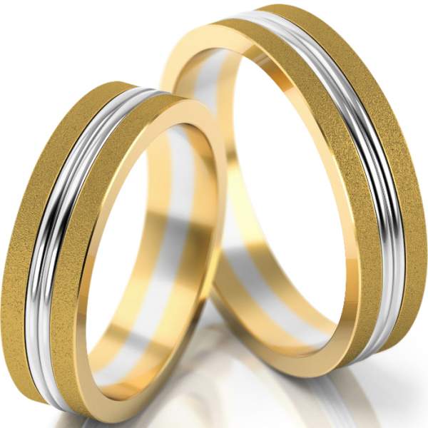 Trauringe Gelbgold-Weissgold (333) ohne Steine