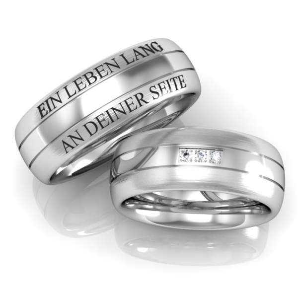 Trauringe Silber Brillanten ID198