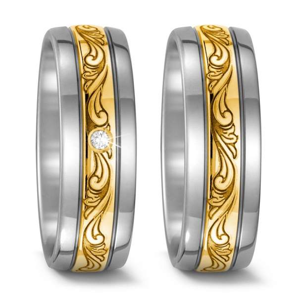 Trauringe Gelbgold Brillant Titan Factory 52468