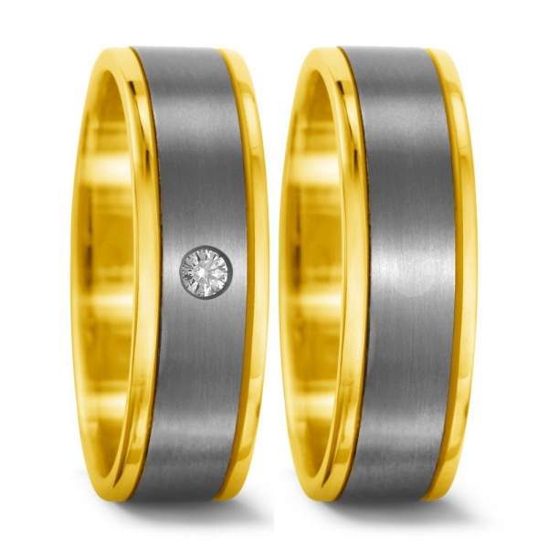 Trauringe Gelbgold Brillant Titan Factory 51215