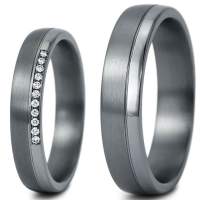 Tantal Brillant Trauringe mit Nut Tantal Brillant Trauringe mit Nut