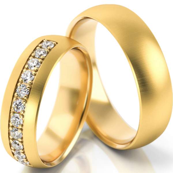 Trauringe Gelbgold (333) mit Brillant 0,33 ct.
