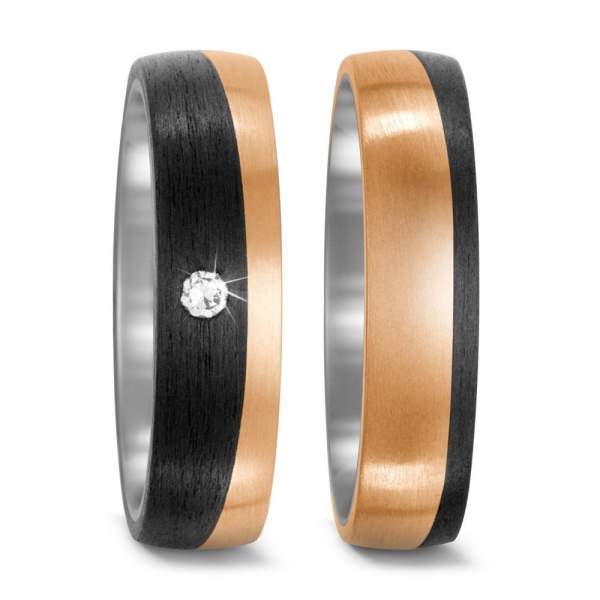 Trauringe Carbon Bronze Brillant Titan Factory 52534