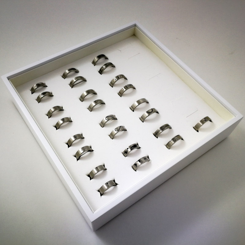 Größenmusterringe in einer Box