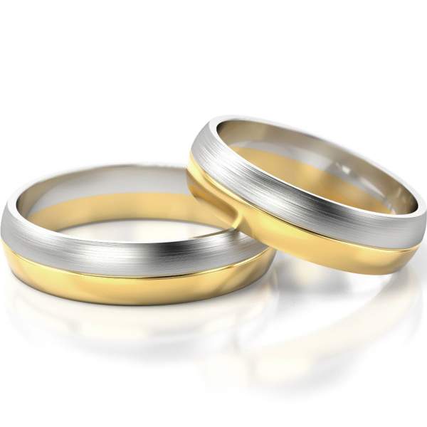 Trauringe Gelbgold-Weissgold (333) ohne Steine