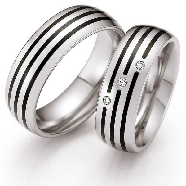 Trauringe Steel Ceramic Brillant 88/01450