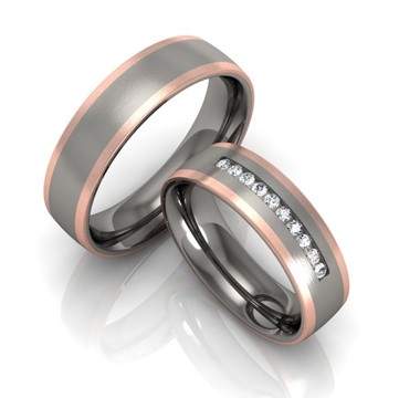 Trauringe Titan Gold Brillanten 78/80070