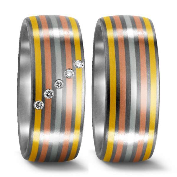 Trauringe Gold Platin Brillanten Titan Factory 51011