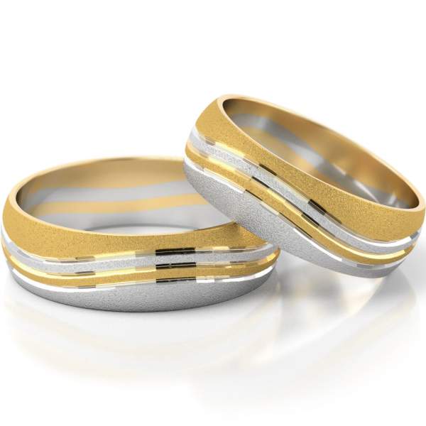 Trauringe Gelbgold-Weissgold (333) ohne Steine
