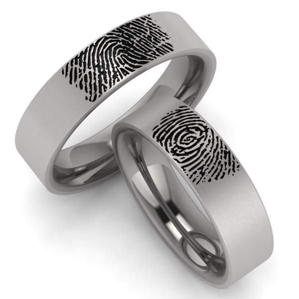 Ringe mit Fingerabdruck aus Titan 3429