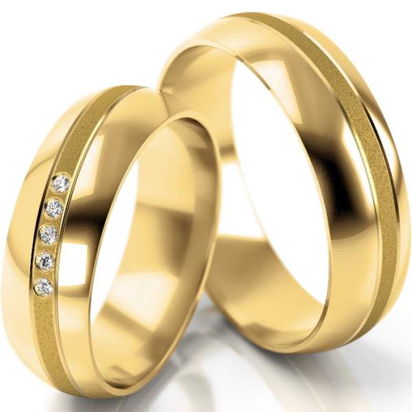 Trauringe Gelbgold (333) mit Brillant 0,05 ct.