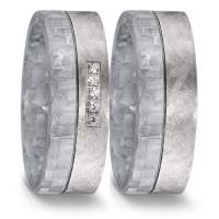 Trauringe Carbon grau Titan mit Brillant 0,05 ct. Trauringe Carbon grau Titan mit Brillant 0,05 ct.