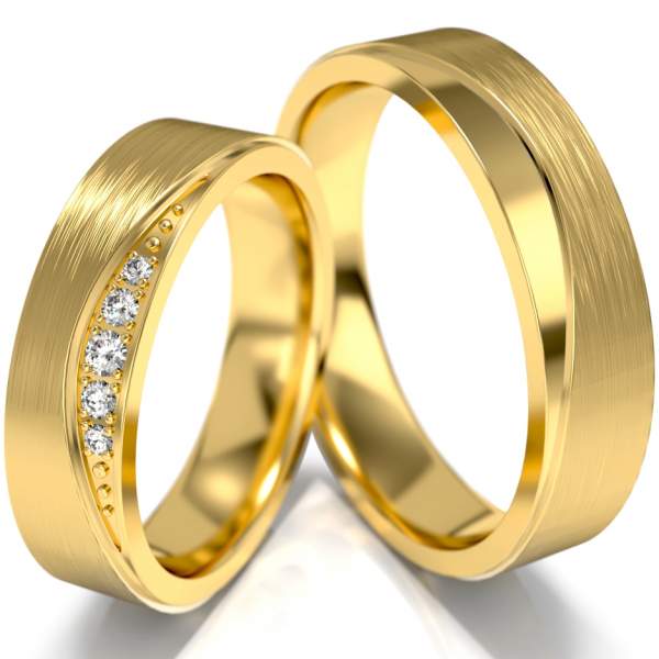 Trauringe Gelbgold (333) mit Brillant 0,065 ct.