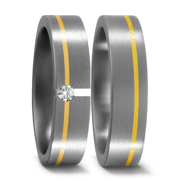 Trauringe Gelbgold Brillant Titan Factory 51017