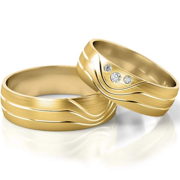 Trauringe Gelbgold (333) mit Brillant 0,04 ct.