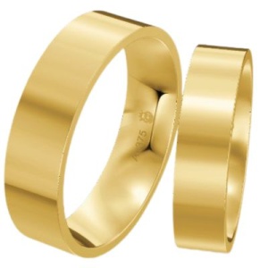 Schlichte Eheringe in Gelb- statt Roségold