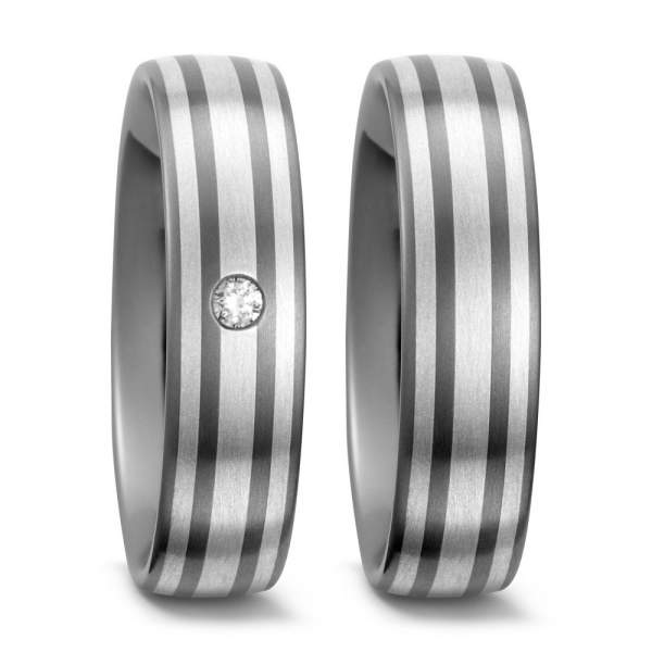 Trauringe Silber Brillant Titan Factory 50995