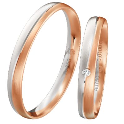Trauringe bicolor Weißgold Rotgold
