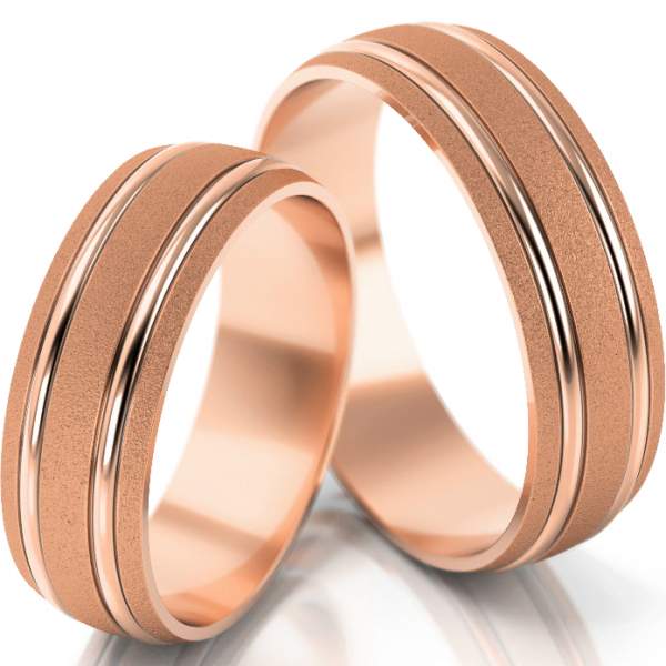 Trauringe Rotgold (333) ohne Steine