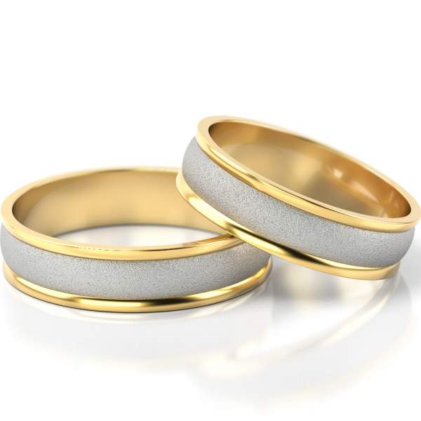 Trauringe Gelbgold-Weissgold (333) ohne Steine