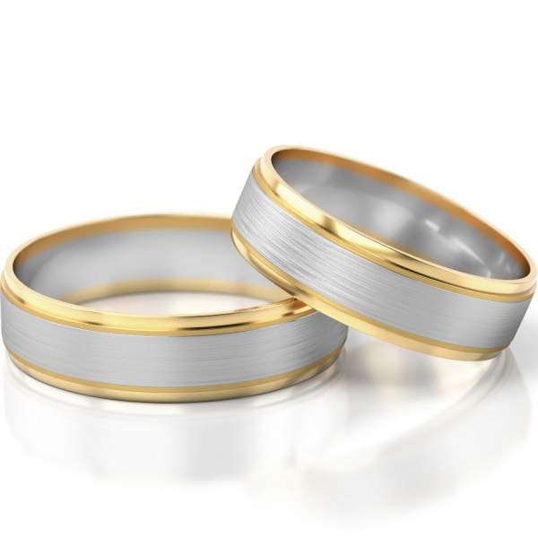 Trauringe Gelbgold-Weissgold (333) ohne Steine