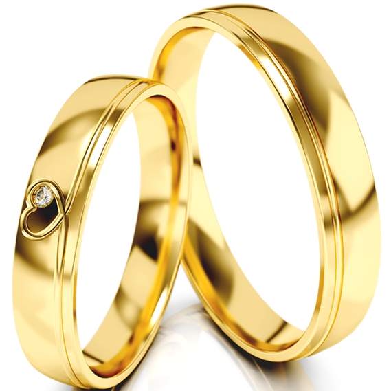 Trauringe Gelbgold (333) mit Brillant 0,01 ct.