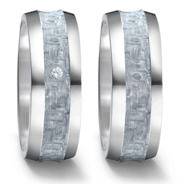 Trauringe Carbon grau Brillant TitanFactory 52557