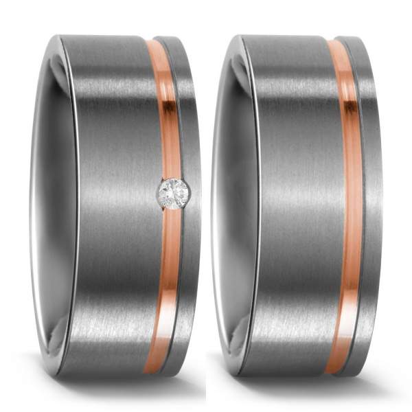 Trauringe Rotgold Brillanten Titan Factory 51301