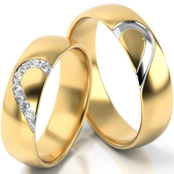 Trauringe Gelbgold (333) mit Brillant 0,08 ct.