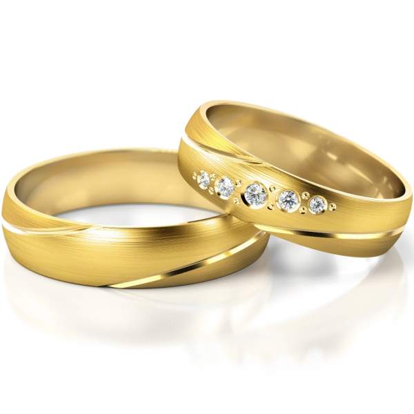 Trauringe Gelbgold (333) mit Brillant 0,07 ct.