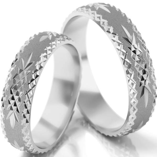 Trauringe Weissgold (333) ohne Steine